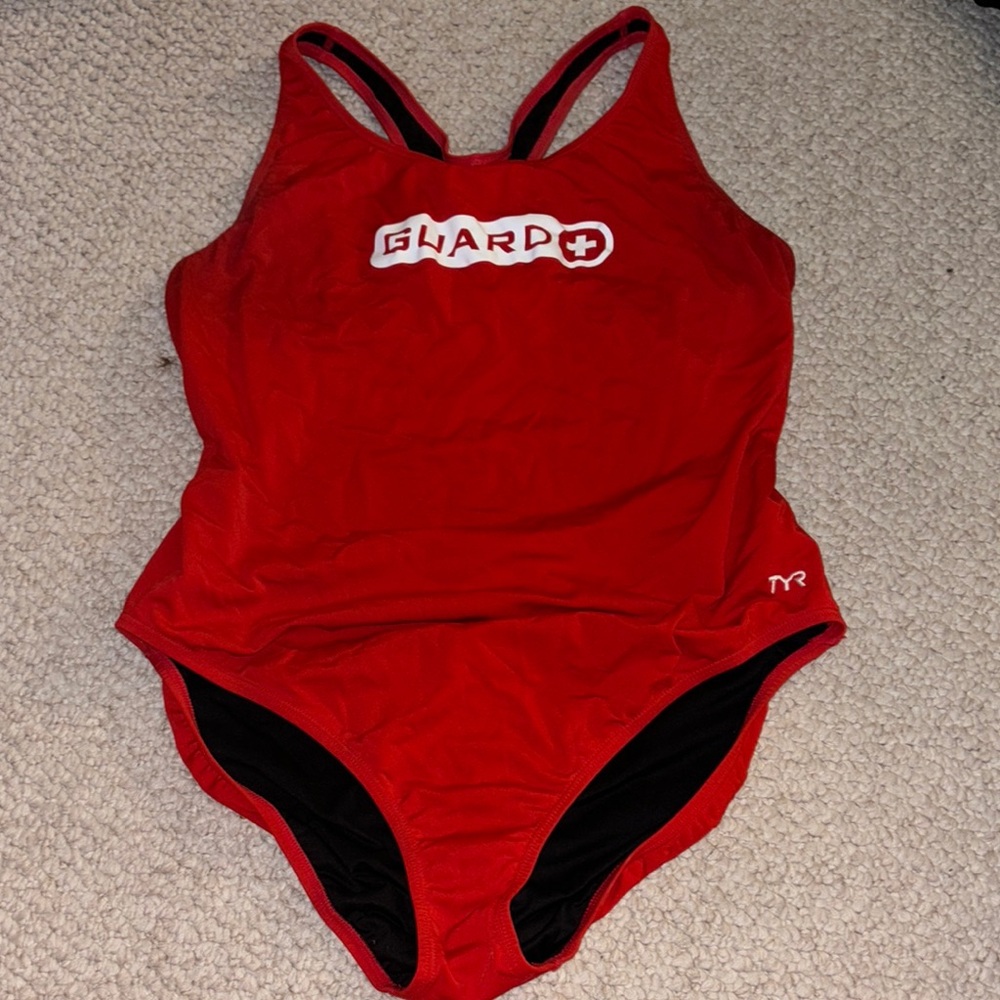TYR Red Lifeguard One Piece Swimsuit